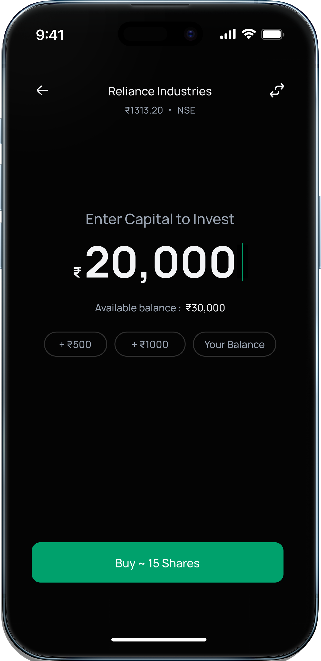 Enter the amount